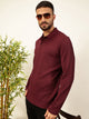 Thomas Scott Men Smart Self Design Polo Full Sleeves T-shirt