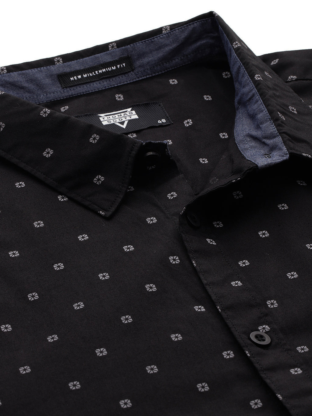 Thomas Scott Men Black Plus Size Premium Casual Shirt