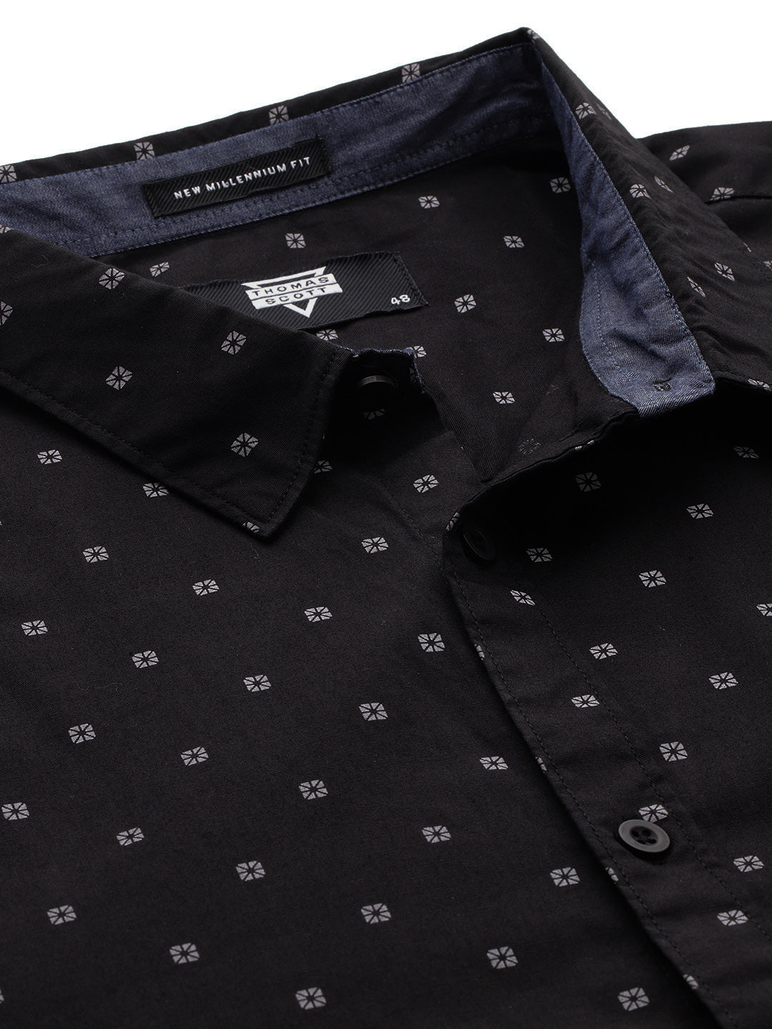 Thomas Scott Men Black Plus Size Premium Casual Shirt