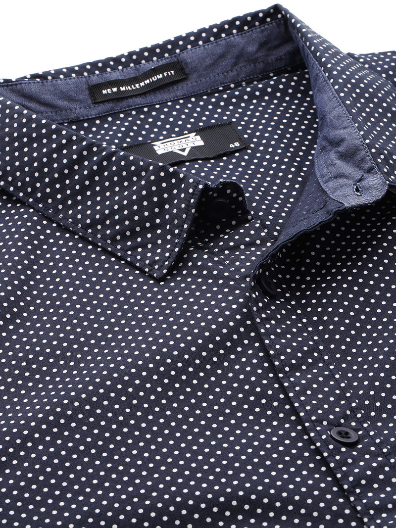 Thomas Scott Men DarkBlue Plus Size Premium Casual Shirt