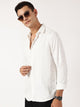 Thomas Scott Men White Premium Textured Casual Shirt