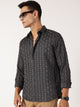 Grey Premium Textured Casual Shirt For Men