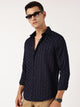 Thomas Scott Men Navy Premium Textured Casual Shirt