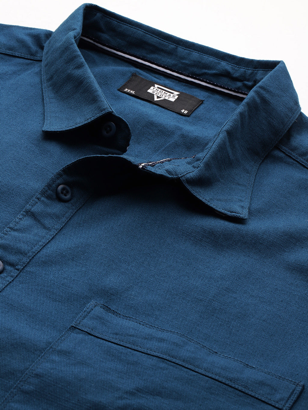 MidBlue Plus Size Premium Pure Cotton Casual Shirt