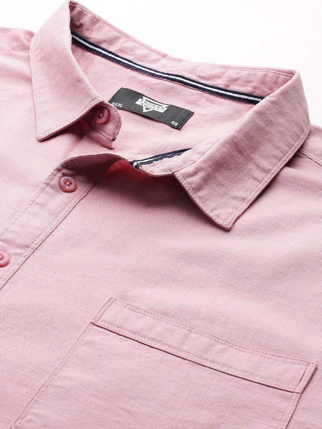 Thomas Scott Men Pink Plus Size Premium Pure Cotton Casual Shirt