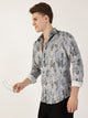 Grey Premium Abstract Printed Casual Shirt For Men