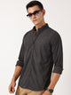 Thomas Scott Men Dark Grey Premium Slim Fit Corduroy Casual Shirt