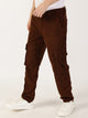 Brown Smart Regular Fit Corduroy Cargo Trouser For Men