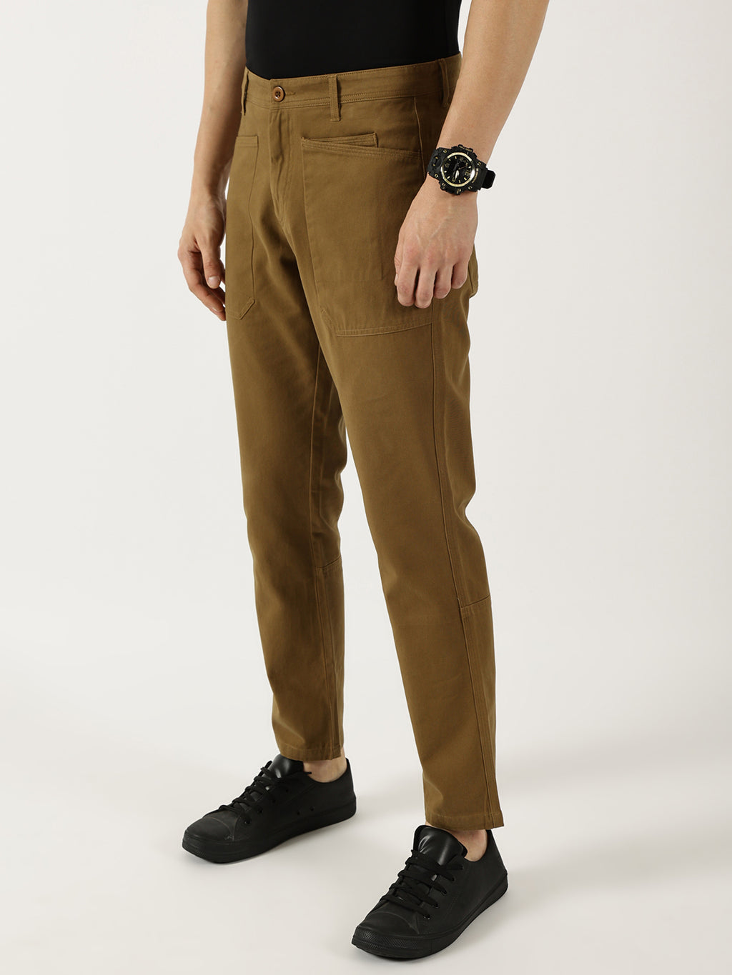 Thomas Scott Men Brown Mid-Rise Straight Fit Woven Trousers
