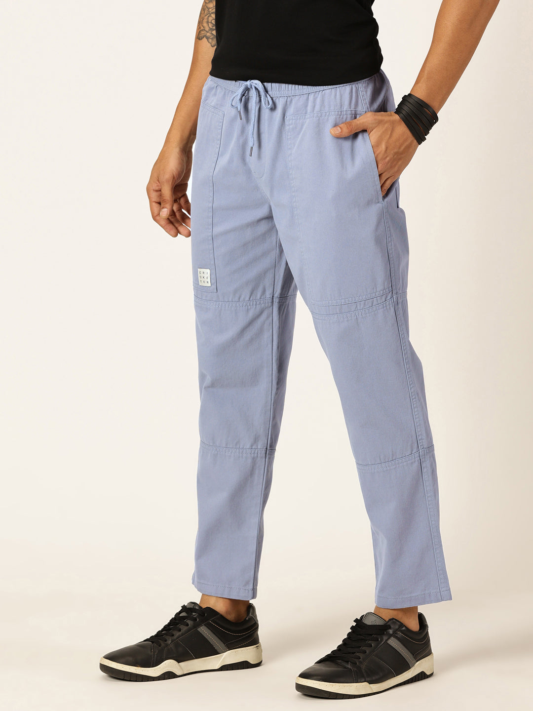 Thomas Scott Men Relaxed Loose Fit Mid-Rise Pure Cotton Easy Wash Trousers