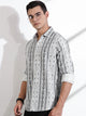 Thomas Scott Men Grey Slim Fit Long Sleeves Abstract Printed Casual Shirt