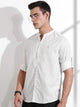 Thomas Scott Men Brown Slim Fit Vertical Stripes Linen Casual Shirt