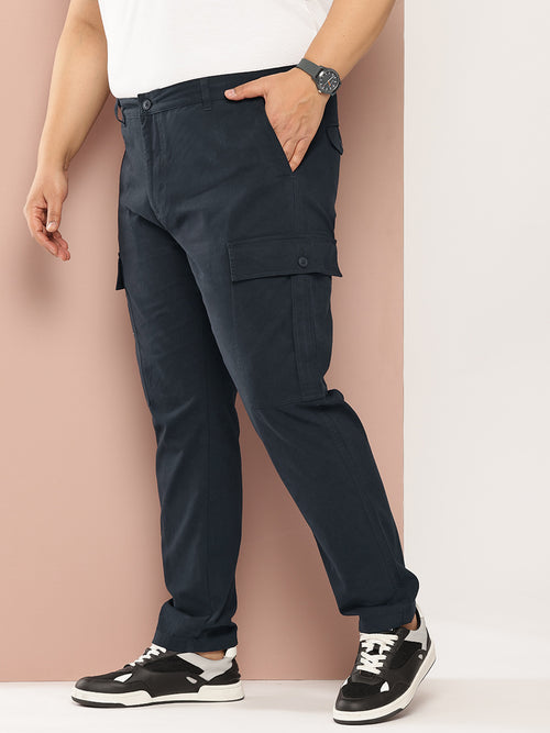 Thomas Scott Men Plus Size Smart Easy Wash Pure Cotton Cargos Trousers