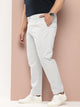 Grey Plus Size Smart Easy Wash Pure Cotton Chinos Trouser For Men