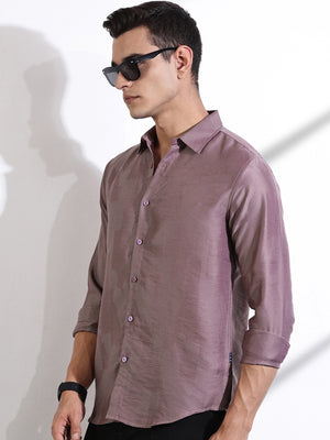 Thomas Scott Men Pink Slim Fit Long Sleeves Solid Self Design Casual Shirt
