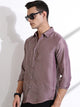 Thomas Scott Men Pink Slim Fit Long Sleeves Solid Self Design Casual Shirt