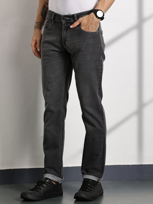 DarkGrey Slim Fit Mid-Rise Clean Look Non stretchable Jeans