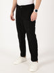 Black Smart Straight Fit Corduroy Cargo Trouser For Men