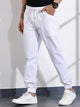 White Classic Slim Fit Joggers For Men
