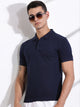 Royal Blue Solid Polo Collar Cotton Tshirt For Men