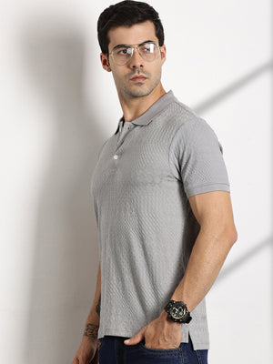 Thomas Scott Men Grey Polo Collar T-shirt