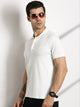 Thomas Scott Men White Polo Collar Pockets T-shirt