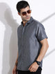 Thomas Scott Men Grey Slim Fit Geometric Print Casual Shirt