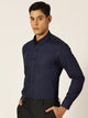 Thomas Scott Men NavyBlue Slim Fit Solid Cotton Formal Shirt
