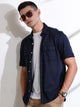 Thomas Scott Men Navy Slim Fit Solid Casual Shirt