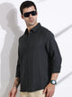 Thomas Scott Men BottleGreen Slim Fit Solid Seersucker Casual Shirt