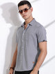 Thomas Scott Men Navy Slim Fit Micro Ditsy Printed Knitted Shirt