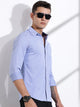 Thomas Scott Men Blue Slim Fit Horizontal Stripes Casual Shirt