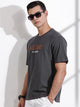 Thomas Scott Men Grey Oversized Typography Print Knit Tshirt