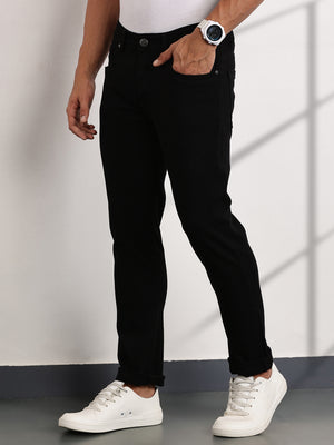 Thomas Scott Men Black Mid-Rise Slim Fit Stretchable Jeans