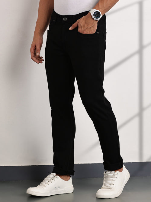 Thomas Scott Men Black Mid-Rise Slim Fit Stretchable Jeans