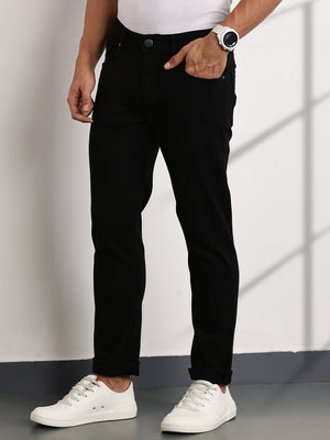 Thomas Scott Men Black Mid-Rise Slim Fit Stretchable Jeans