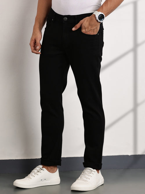 Thomas Scott Men Black Mid-Rise Slim Fit Stretchable Jeans