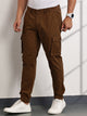 Brown Mid-Rise Slim Fit Woven Cargo Trouser For Men