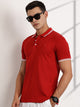 Thomas Scott Men Red Regular Fit Short Sleeves Polo Collar Knit Tshirt