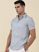 Thomas Scott Men Grey Slim Fit Short Sleeves Abstract Print Casual Shirt