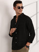 Thomas Scott Men Black Slim Fit Long Sleeves Horizontal Stripes Casual Shirt