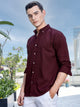 Thomas Scott Men Maroon Slim Fit Long Sleeves Button-Down Collar Woven Casual Shirt