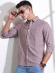 Thomas Scott Men Maroon Slim Fit Long Sleeves Gingham Checks Cotton Woven Casual Shirt