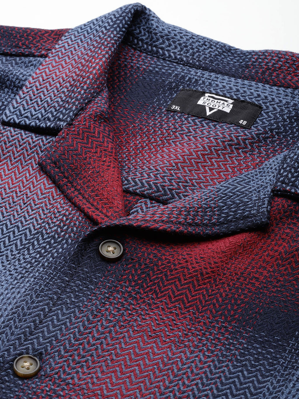 Thomas Scott Men Red Plus Size Regular Fit Short Sleeves Windowpane Checks Casual Shirt