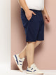 Thomas Scott Men NavyBlue Plus Size Regular fit Mid-rise Cotton Woven Outdoor Shorts
