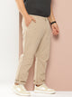 Fawn Plus Size Regular Fit Mid-Rise Solid Woven Trouser For Men