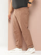 Thomas Scott Men Peach Plus Size Regular Fit Mid-Rise Solid Woven Trousers