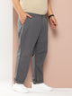 Steel Grey Plus Size Regular Fit Mid-Rise Solid Woven Trouser For Men