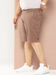 Thomas Scott Men Brown Plus Size Regular Fit Mid-Rise Mirco Ditsy Printed Woven Outdoor Shorts