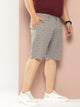Grey Plus Size Regular Fit Mid-Rise Mirco Ditsy Printed Woven Outdoor Shorts For Men